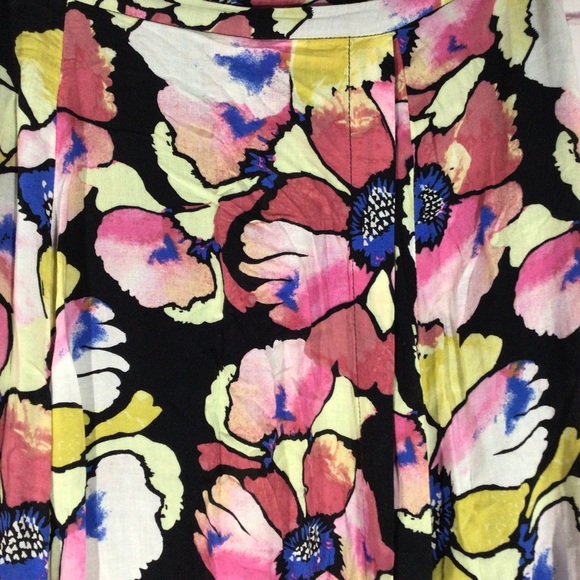 Free People Black Floral Sarong Skirt - Size 8 - Picture 2 of 6